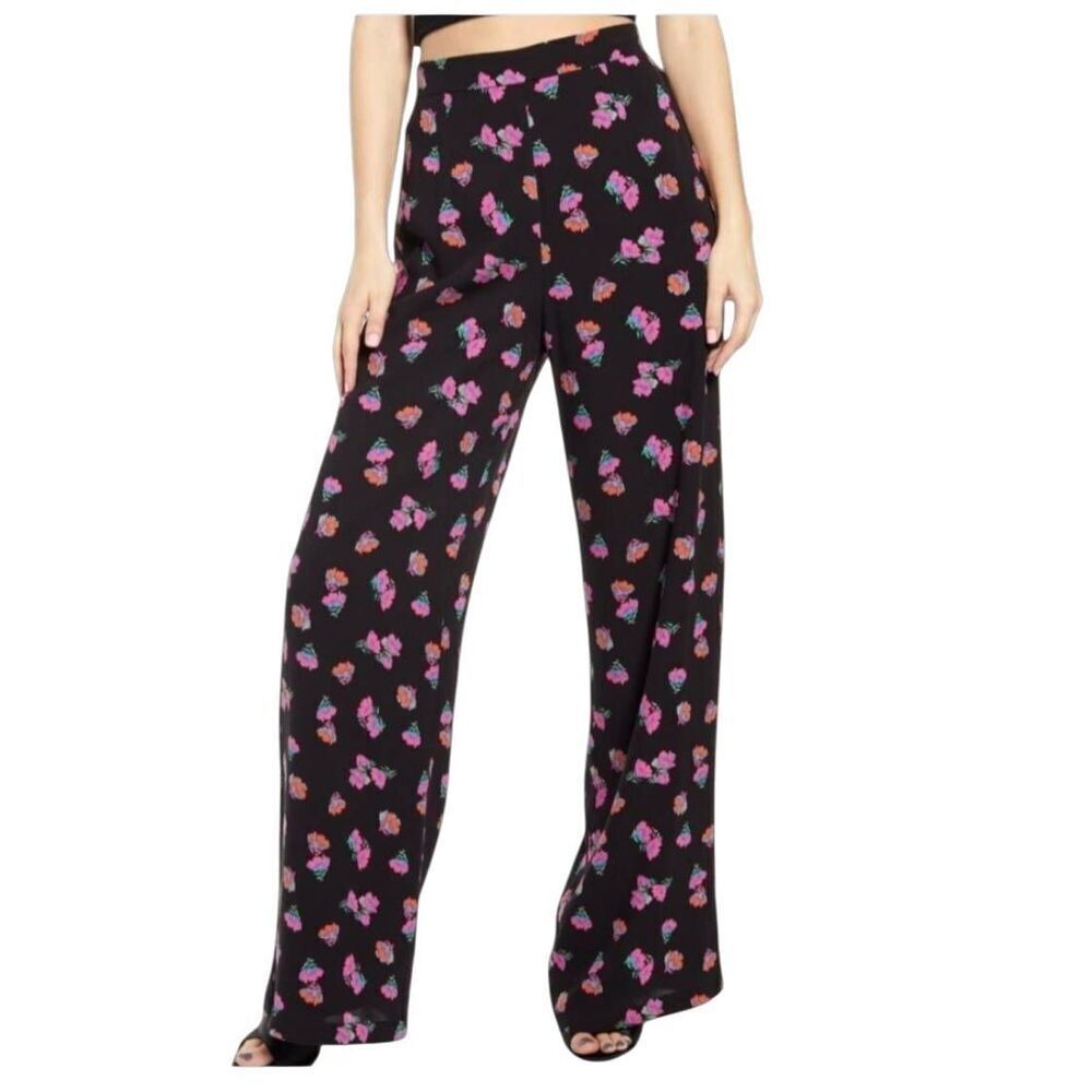 Wayf Floral Pullon Wide Leg Pants Lined Boho